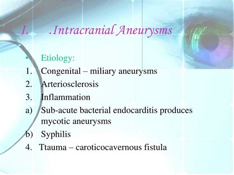 Ppt Intracranial Aneurysms Powerpoint Presentation Free Download