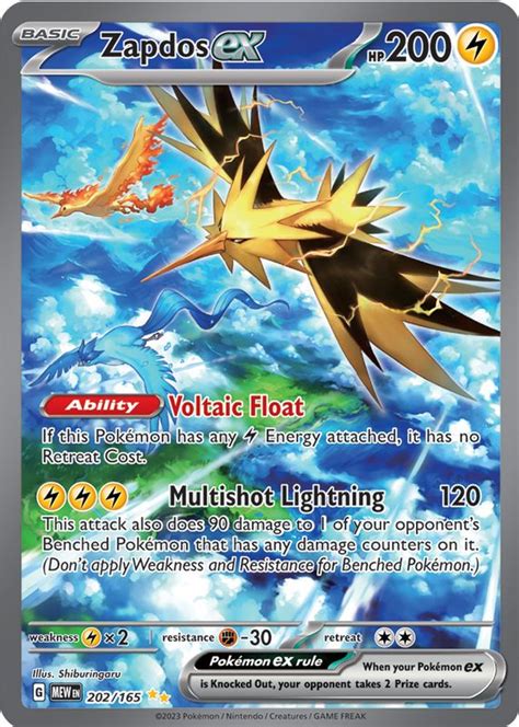 Zapdos Ex 2023 Scarlet And Violet 151 202165 Special Illustration Rare Price Guide Sports