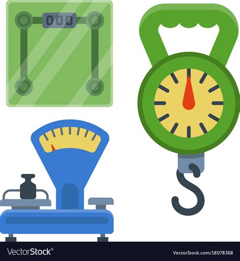 Weight measurement instrumentation balance tools Vector Image