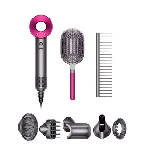 Фен Dyson Supersonic для волос 5 насадок + расчески (фуксия) — Dyson