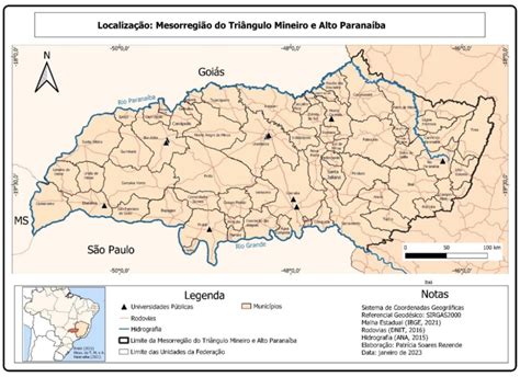 Mapa de localização do Triângulo Mineiro e Alto Paranaíba Download