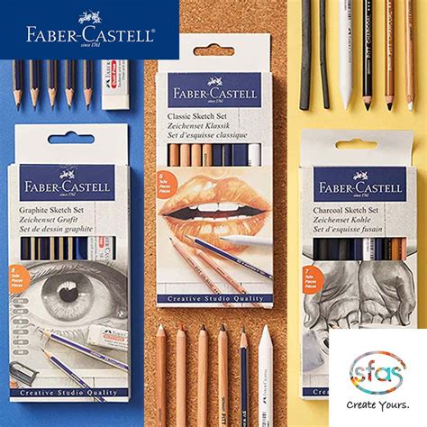 Faber Castell Sketch Set Classic Graphite Charcoal Shopee Singapore