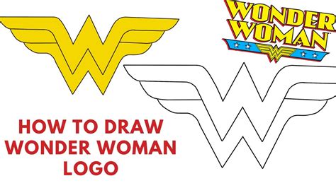 How To Draw Wonder Woman Logo - EASY - Step-By-Step - YouTube