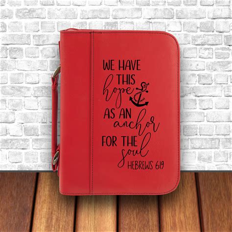 Personalized Faux Leather Bible Cover Hope As An Anchor For The