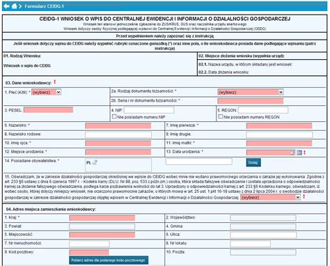 Ceidg Centralna Ewidencja I Dzia Alno Ci Gospodarczej
