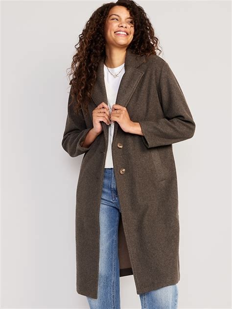 Soft Brushed Long Overcoat Old Navy