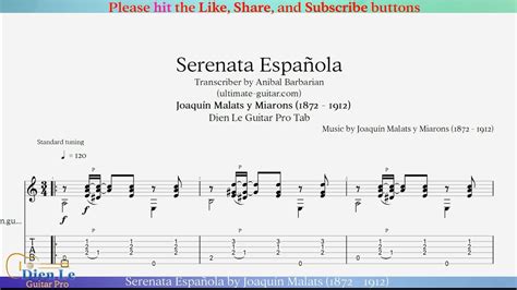 Serenata Española by Joaquín Malats 1872 1912 For Classical