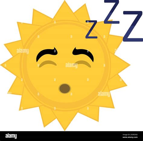 Vector Emoticon Illustration Der Cartoon Charakter Der Sonne Schlafen