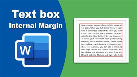 How To Add Text Box Internal Margin In Microsoft Word Youtube