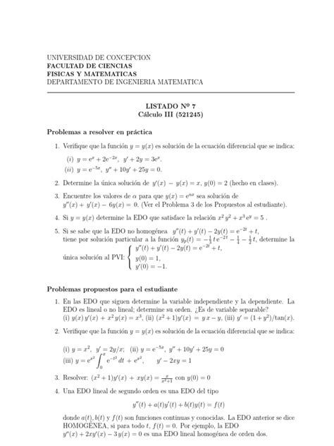 Facultad De Ciencias Fisicas Y Matematicas X 2x 0 X 5x 00 0 Descargar Gratis Pdf Linealidad