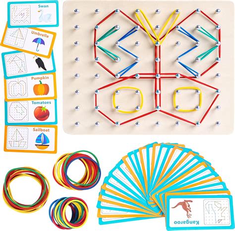 Amazon Amor Present Wooden Geoboard Graphical Educational Toy