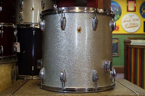 1960 S Ludwig 16x16 Floor Tom In Silver Sparkle S 637786 Reverb Uk