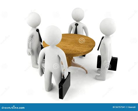 Group Of 3d Man Having Business Meeting Stock Illustration