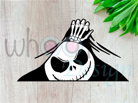 Vinyl Decal Jack Skellington Decal Peek A Boo Decal Disney Inspired