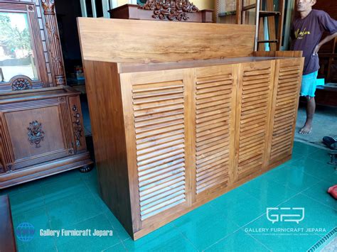 Lemari Dapur Pintu Krepyak Kayu Jati By Finishing Melamine Satin Doff