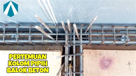 Kolom Pipih Rata Dinding Rumah 3 Lantai Ditanam Diata