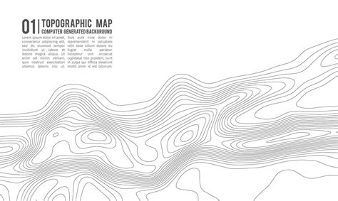 Abstract Topographic Map With Elevation Contours Background Soft Wavy