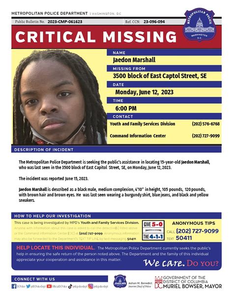 Actify Press On Twitter RT DCPoliceDept Critical MissingPerson 15