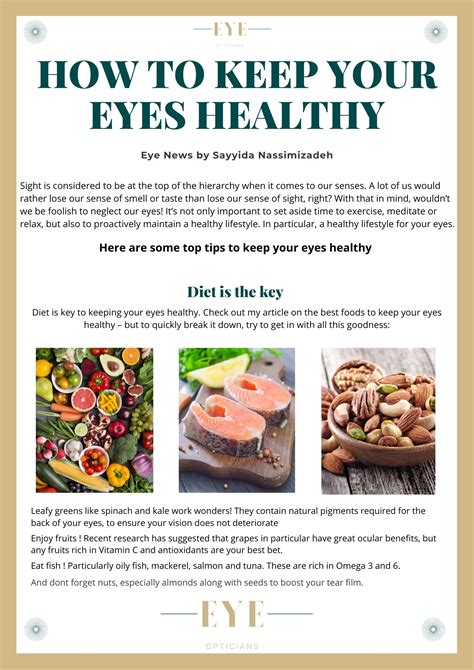 How To Keep Your Eyes Healthy Eye Opticians