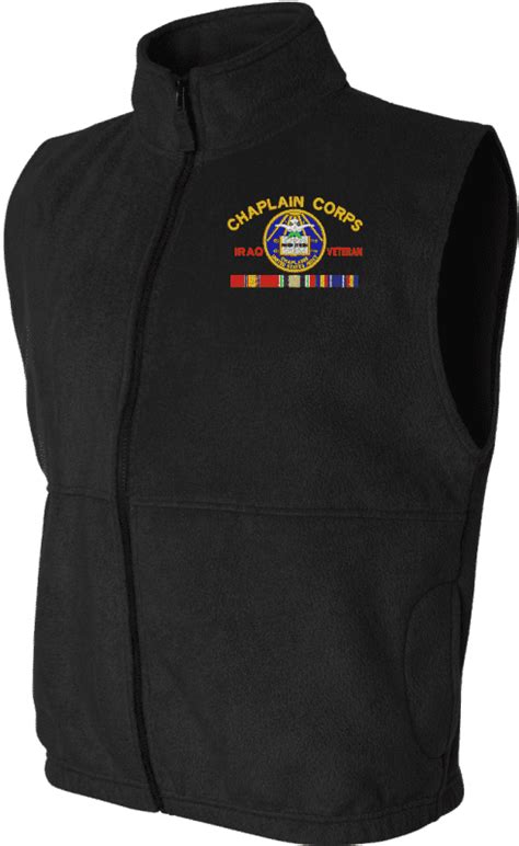 US Army Chaplain Corps Iraq Veteran Fleece Vest US Army Branch Iraq