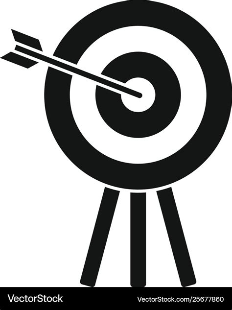 Archery wood target icon simple style Royalty Free Vector