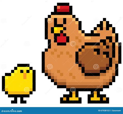 Pixel Art Chick Cartoon Vector 111875907