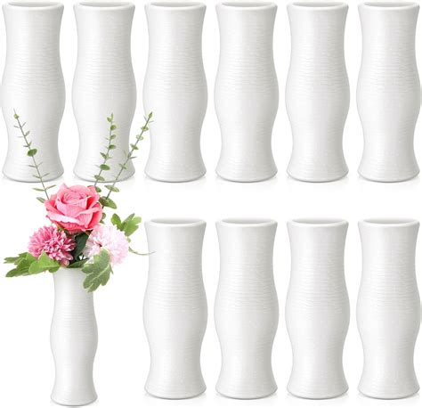 Amazon Composite Plastic Flower Vases Bulk White Small Tall Conic