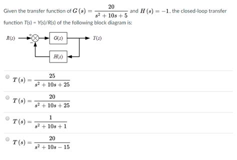 Solved 20 S2 10s 5 Given The Transfer Function Of G S Chegg