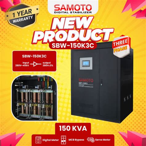 Jual Samoto Stabilizer Listrik 150kva Three Phase Sbw 150k3c Kota