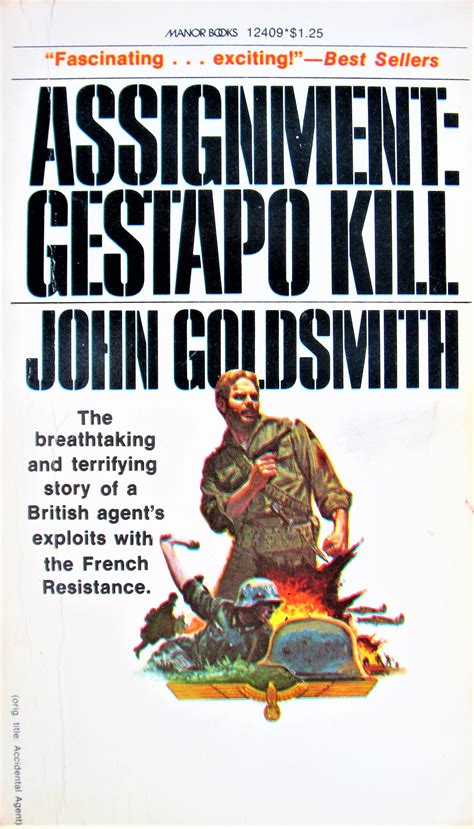 Assignment Gestapo Kill By Goldsmith John Good Mass Market Paperback
