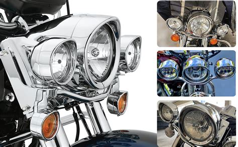 Amazon MotoParAcc 7 Inch Harley Chrome Visor Style Headlamp Trim