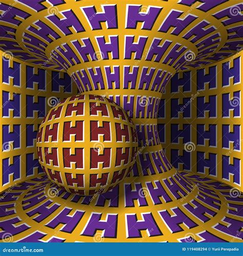 Optical Motion Illusion Illustration Sphere Is Rotation Around Of A