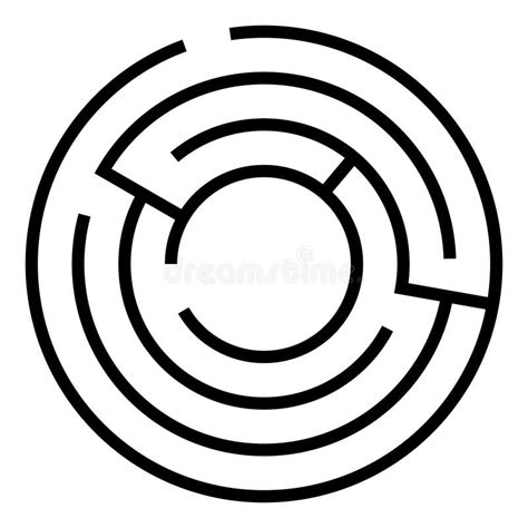 Round Maze Labyrinth Vector Illustration Stock Vector Illustration