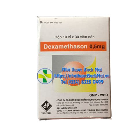 Dexamethason 0 5mg Nhà thuốc Bạch Mai