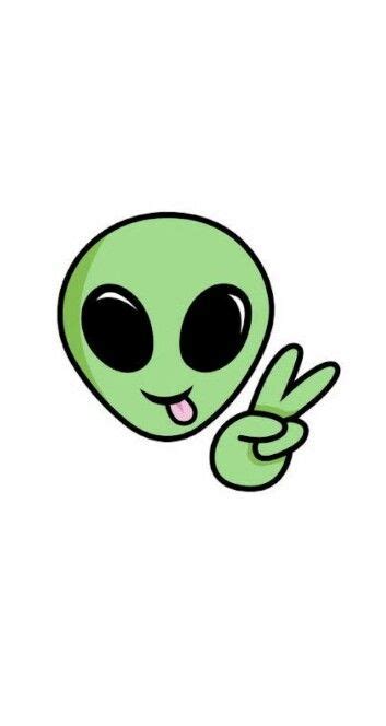 An Alien With Big Eyes Making The Peace Sign