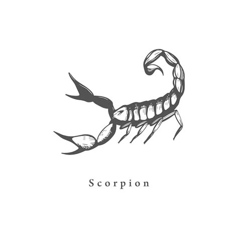 Premium Vector Scorpio Zodiac Symbol Hand Drawn In Engraving Style