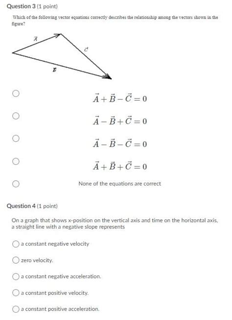 Solved Question Point Which Of The Following Vector Chegg