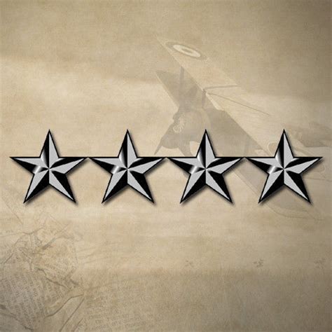 USMC / ARMY / AIR FORCE 4 STAR GENERAL INSIGNIA DECAL STICKER | 4.4" x ...