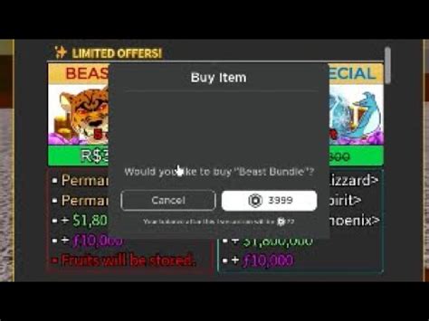 BUYING BEAST BUNDLE IN BLOX FRUITS Bloxfruits Explore Gaming Roblox