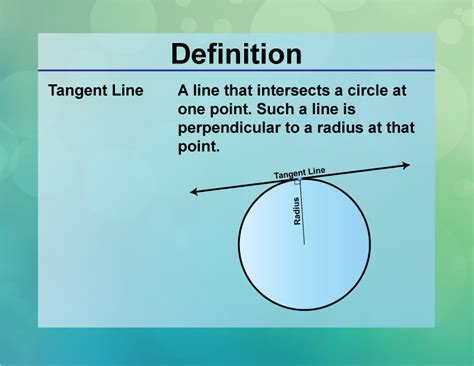 Definition Circle Concepts Tangent Line Media4math