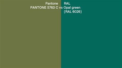 Pantone 5763 C Vs RAL Opal Green RAL 6026 Side By Side Comparison