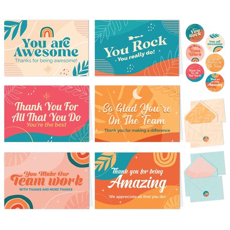 Buy 24 Employee Appreciation Cards with Envelopes - 6 Designs Work ...