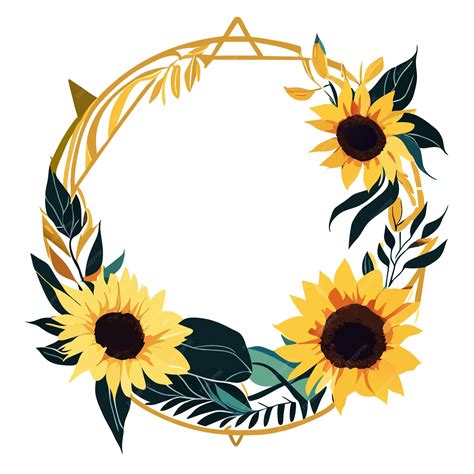 Premium Vector Flat Design Natural Sunflower Border