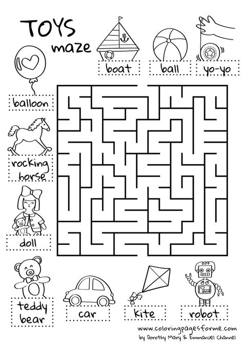 Toys Maze English Worksheet For Kids English Worksheets For Kids