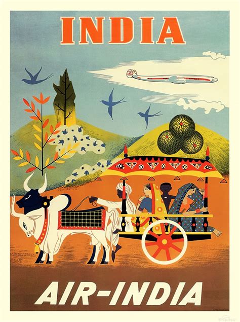 Air India Travel Poster Vintage Poster