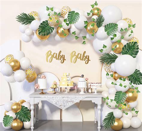 Buy Ouddy 117PCS White Gold Balloons Arch Garland Kit Boho Greenery