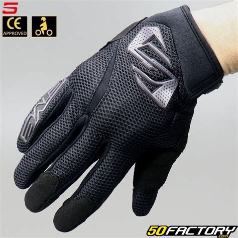 Gants street Five RS5 Air homologués CE noirs Équipement pilote