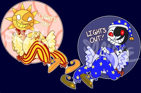 Sun Moon Fnaf Double Sided Charm Etsy