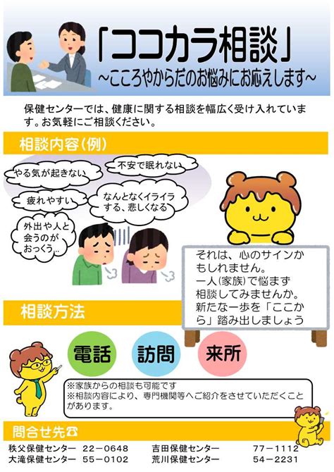 こころの健康状態を知り、早めに相談しよう秩父市