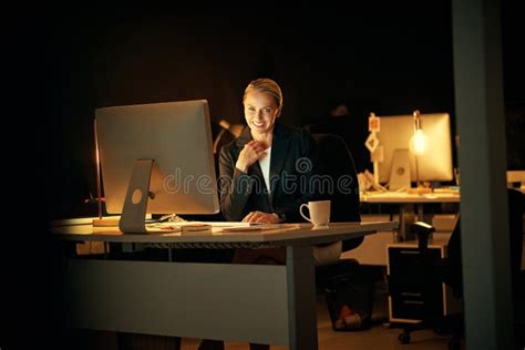 Staying Late To Finish A Last Minute Project A Mature Businesswoman